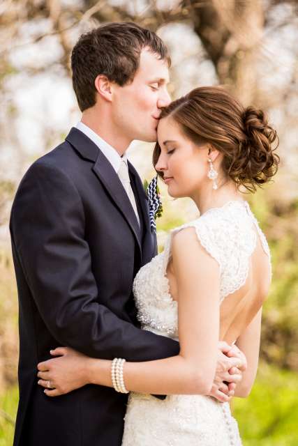 Groom Kissing Brides Forehead Romantic Wedding Photos